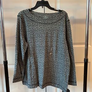 Liz Claiborne Black and Gray Fall Patten Long Sleeve Shirt (NWT)